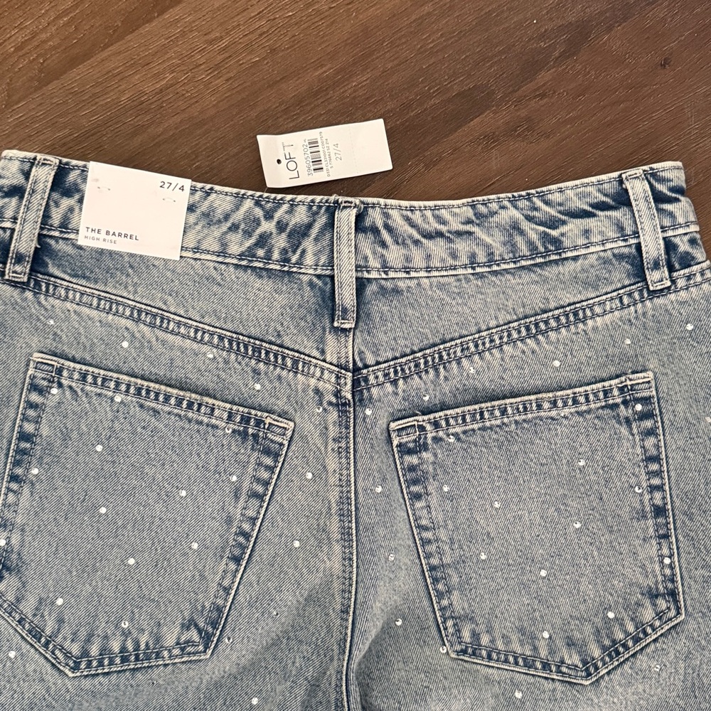 NWT Loft The Barrel Jewel Jeans - Picture 2 of 3